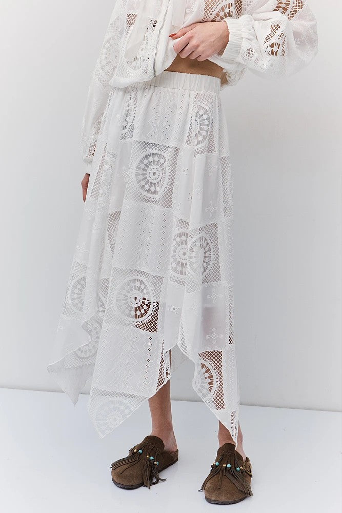 Falda midi blanca