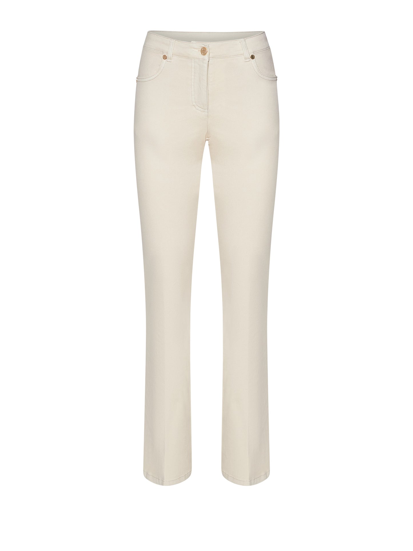 Pantalón tejano crema.