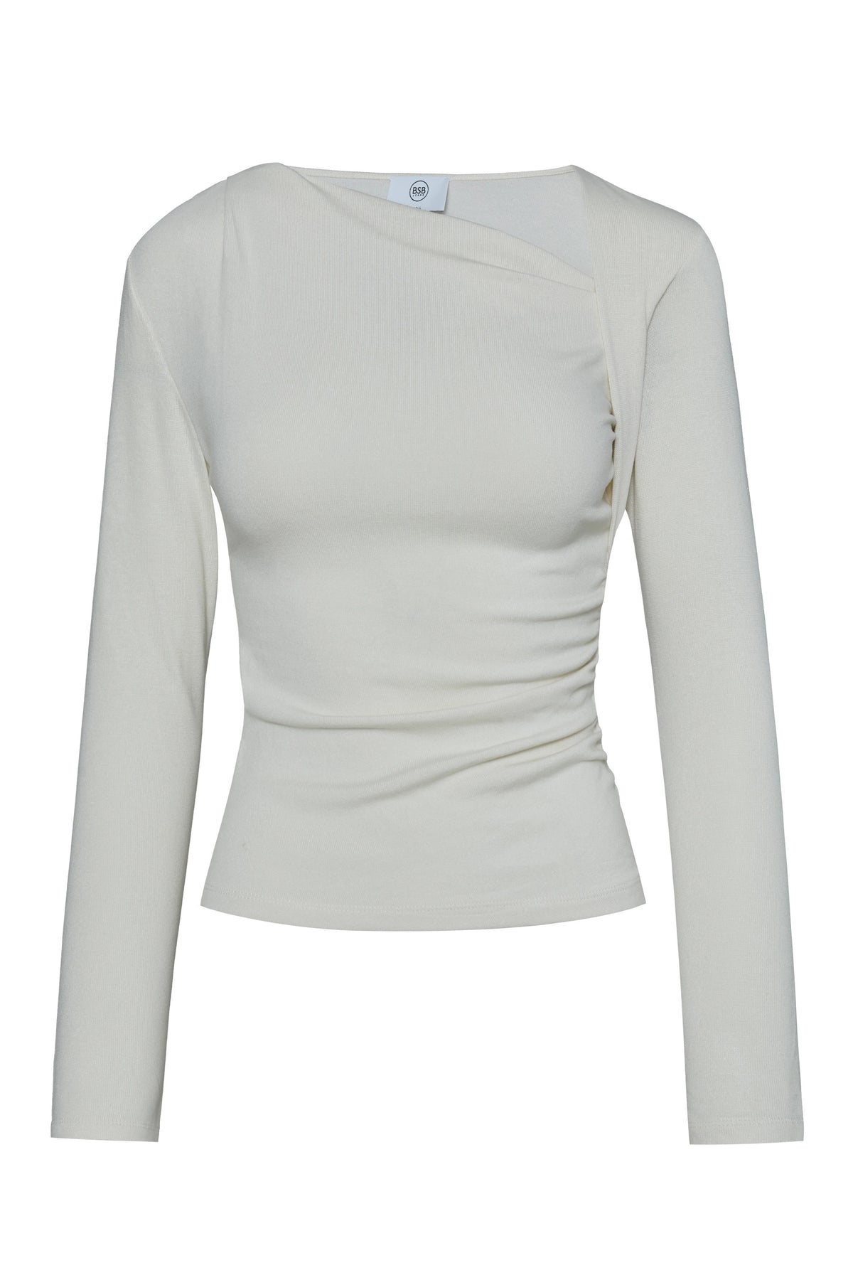 Blusa fruncida beige.