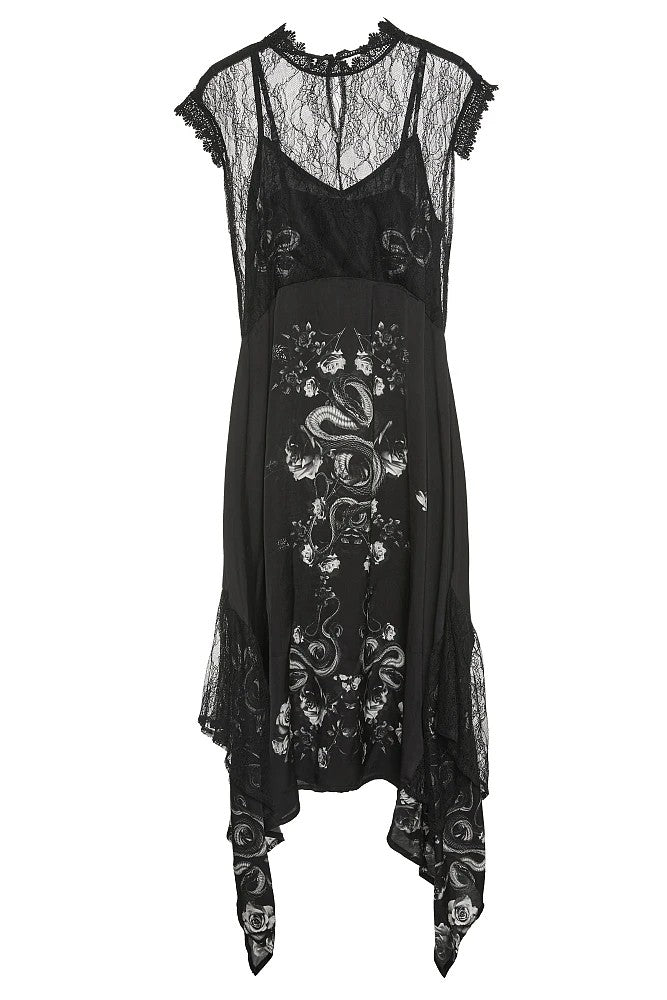 Vestido midi negro.