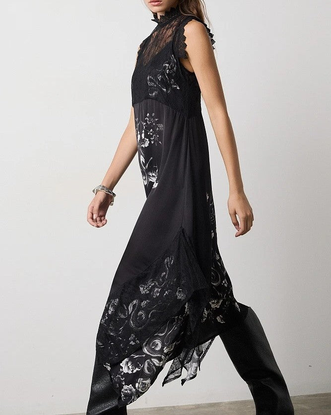 Vestido midi negro.