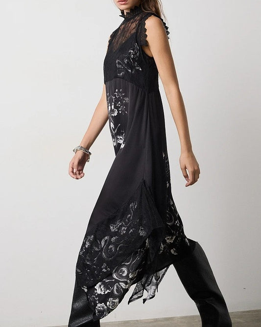 Vestido midi negro.