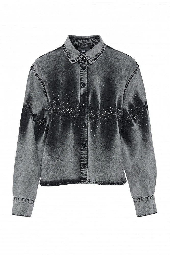 Camisa manga larga gris.