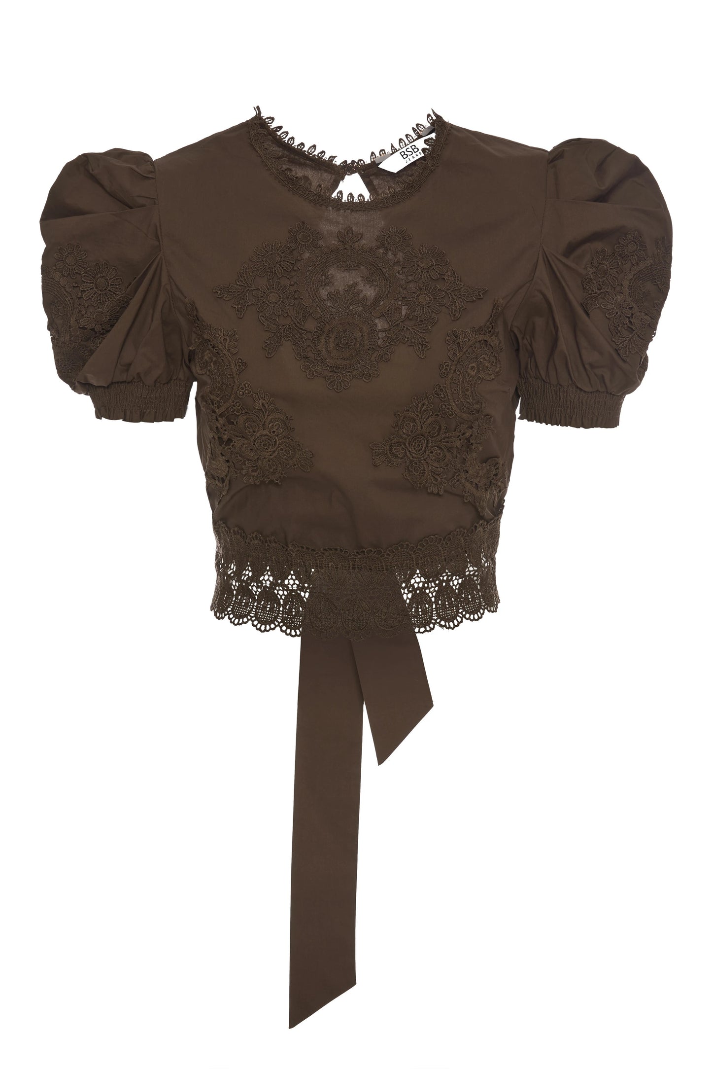 Blusa encaje marrón.