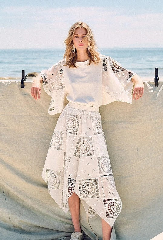 Falda midi blanca