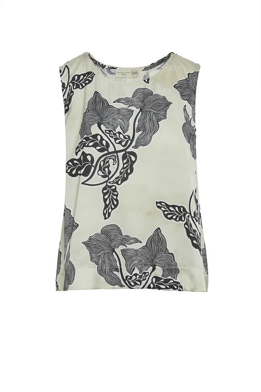 Top sin mangas estampado.