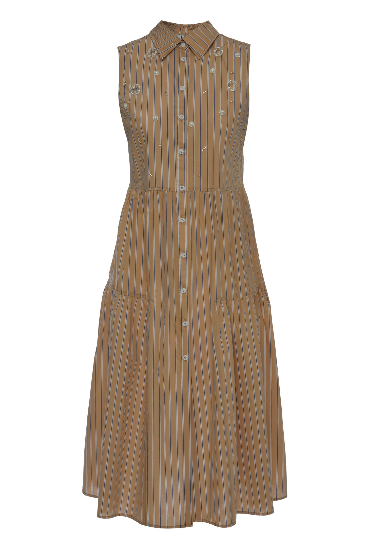 Vestido largo sin mangas.