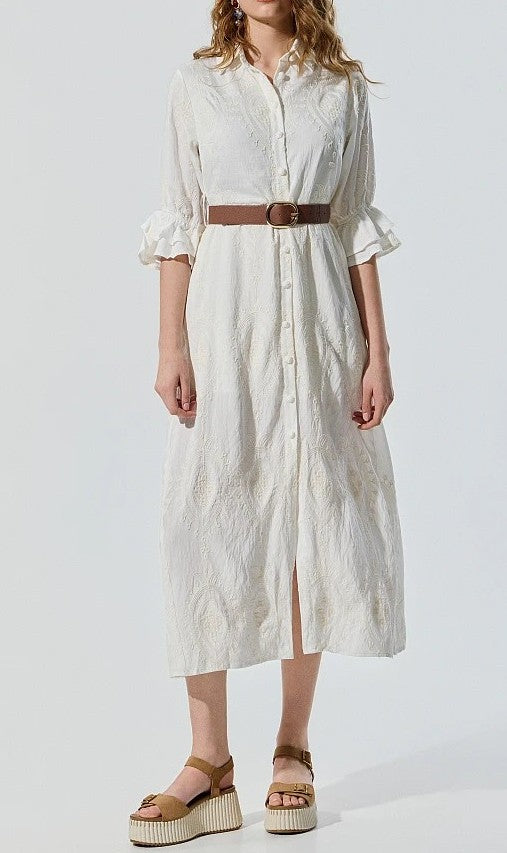 Vestido largo blanco.