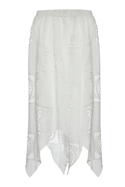 Falda midi blanca