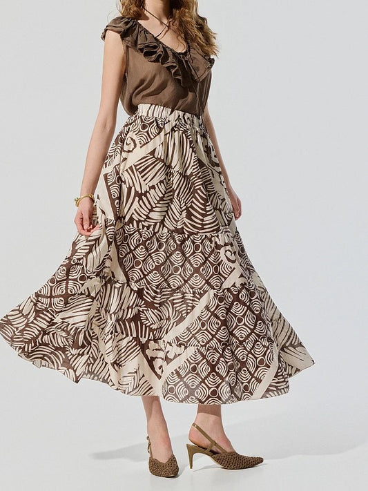 Falda maxi estampada.