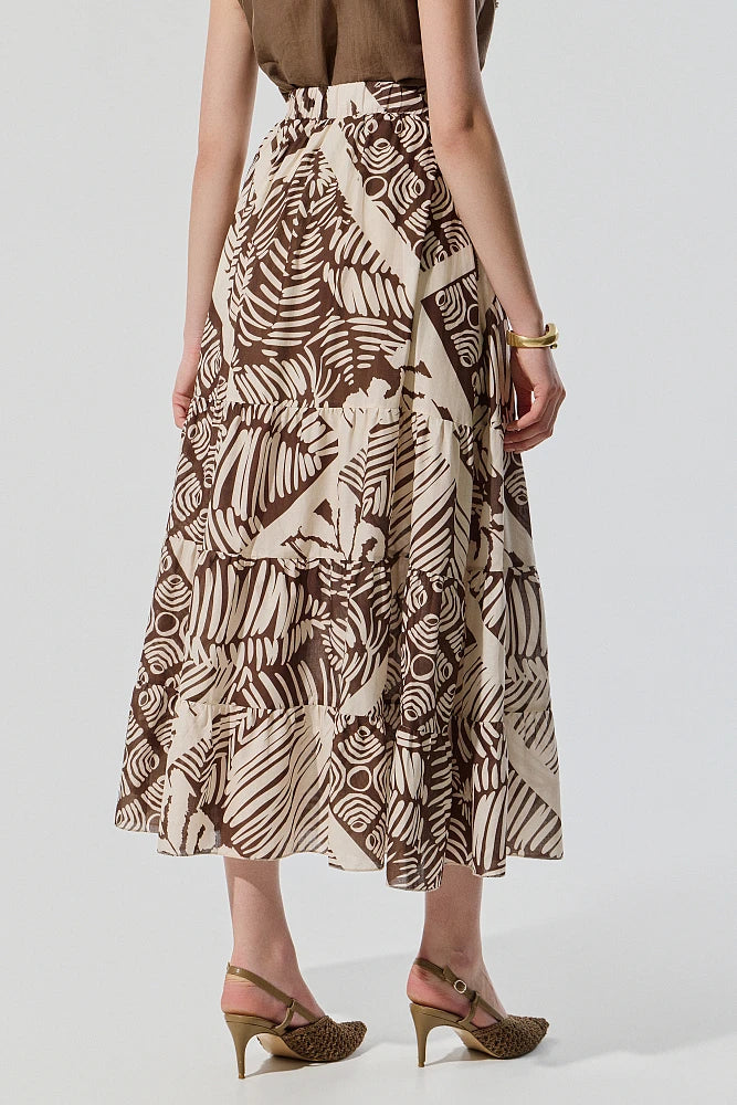 Falda maxi estampada.