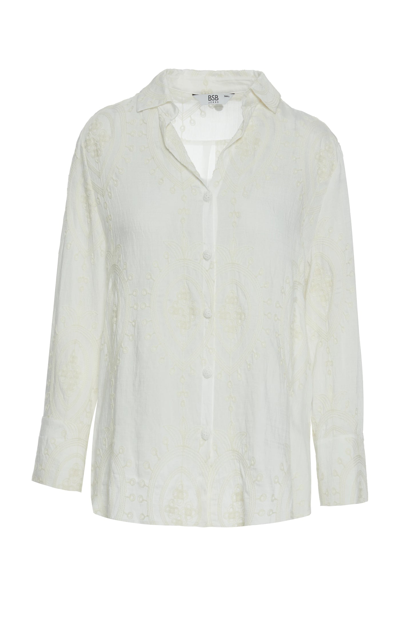 Camisa blanca manga larga.