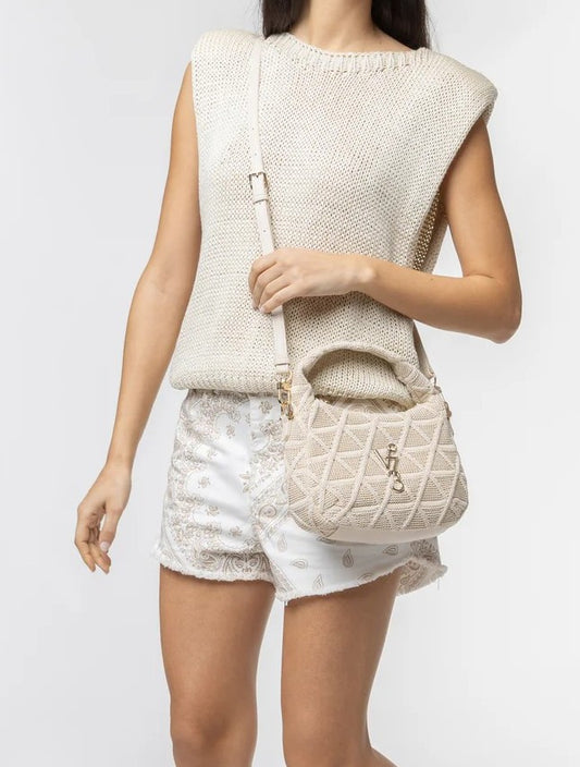 Bolso de hombro beige
