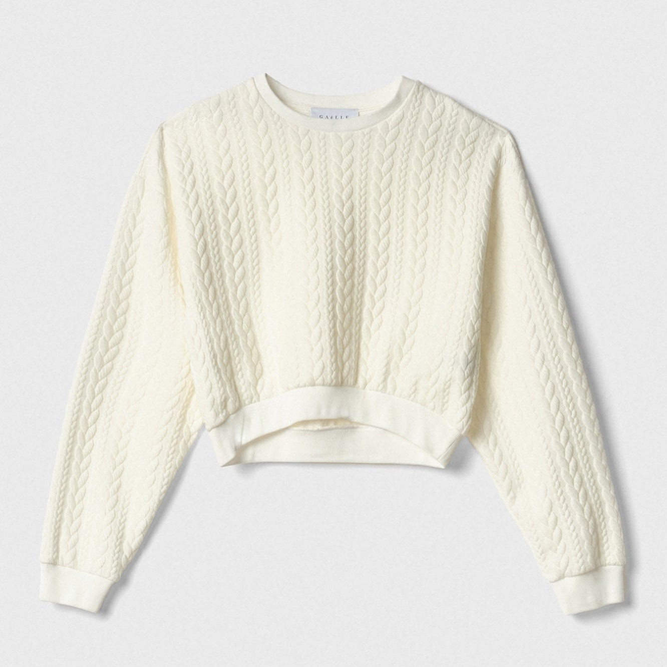 Jersey cropped blanco trenzado