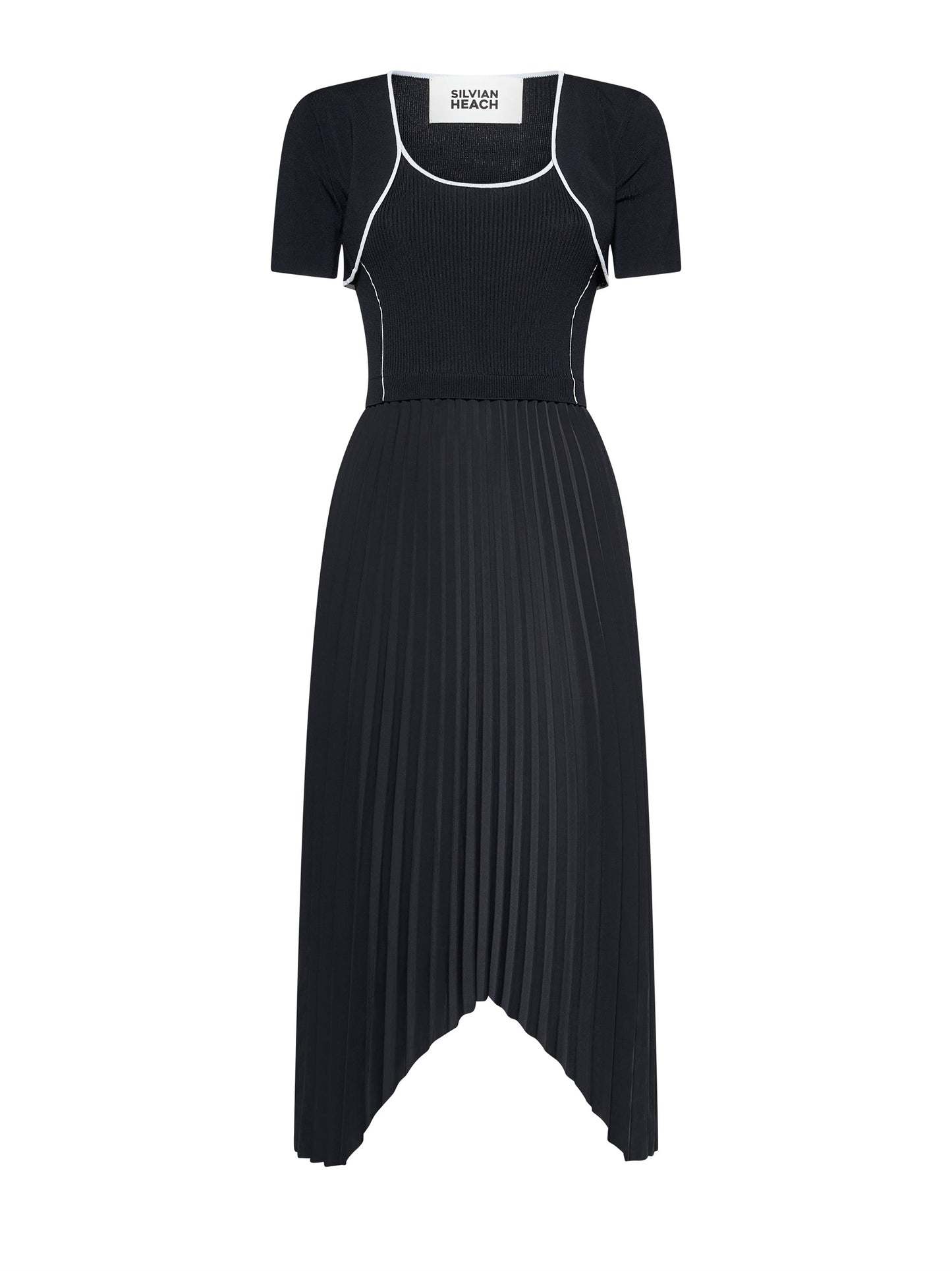 Vestido midi negro sin mangas