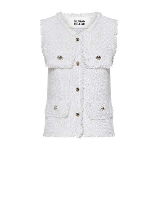 Chaleco blanco lurex.