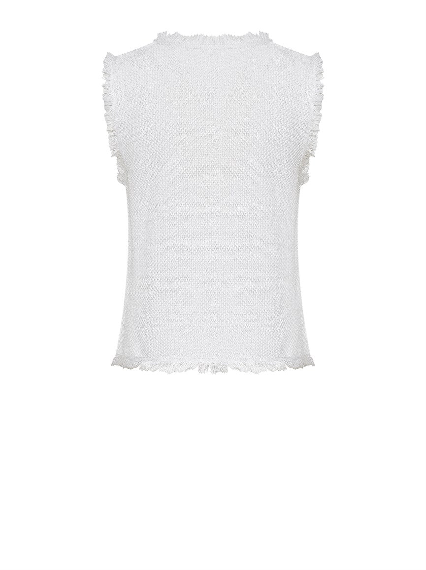 Chaleco blanco lurex.