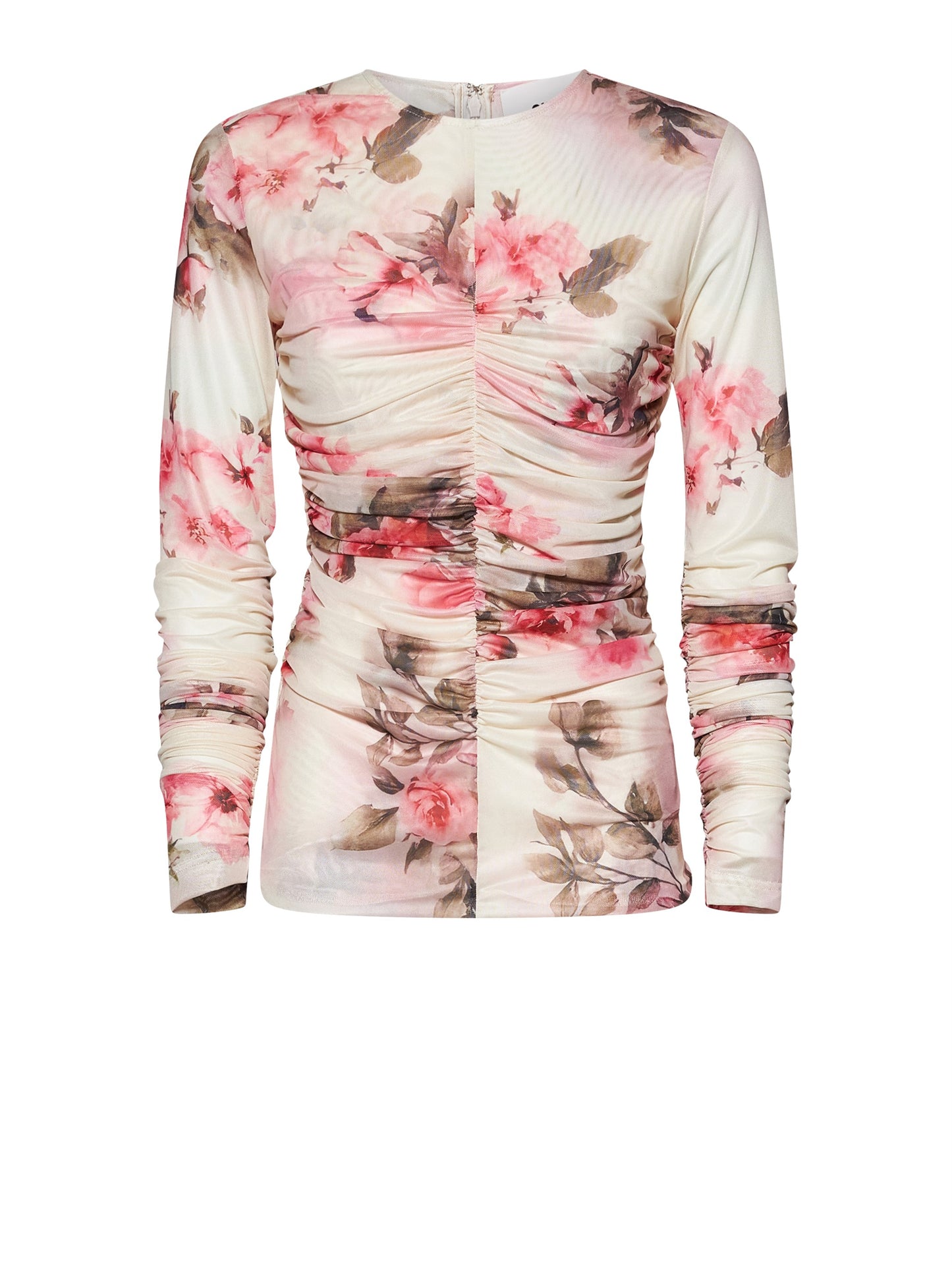 Blusa floral manga larga.