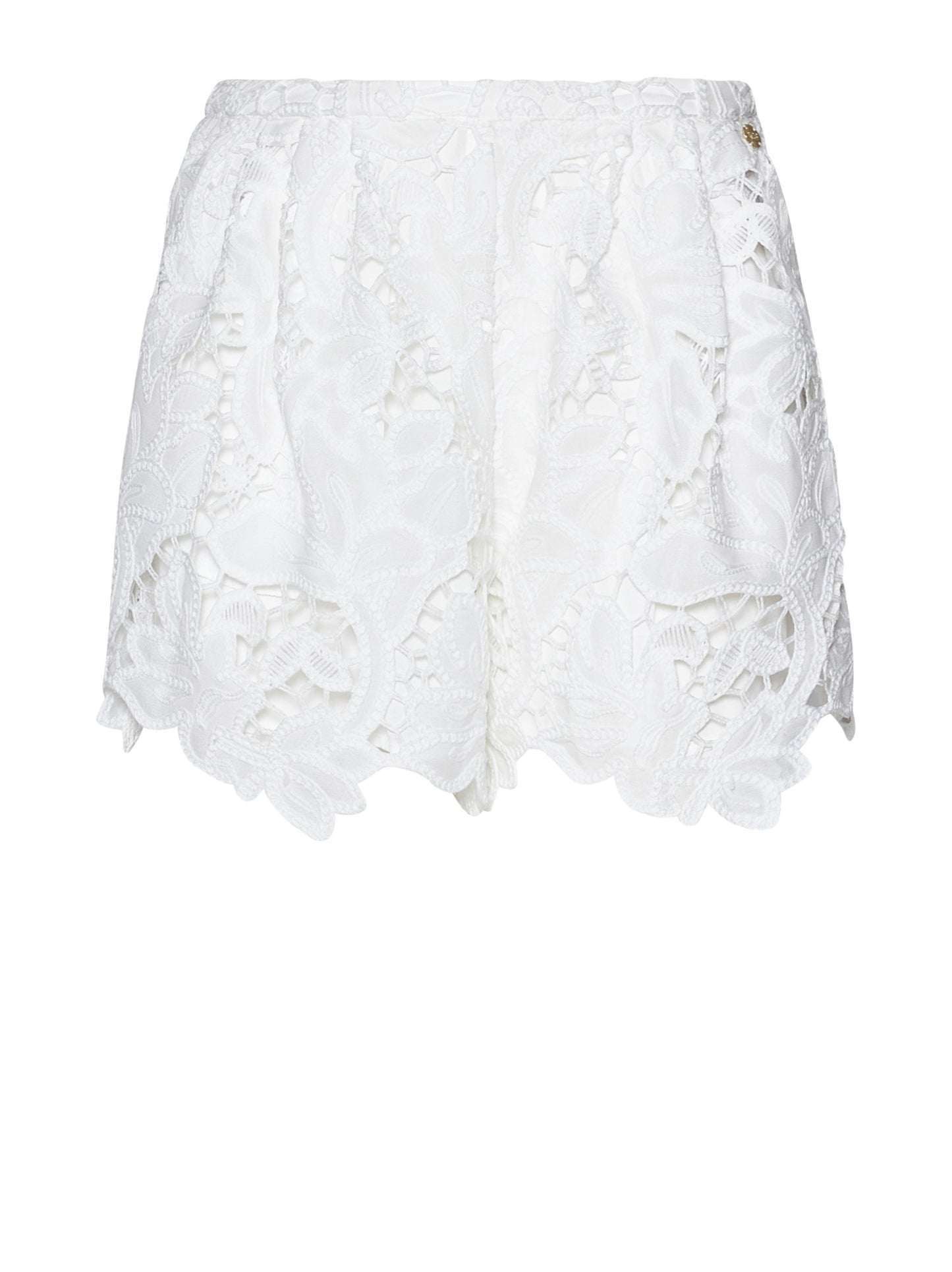Pantalón corto encaje blanco.