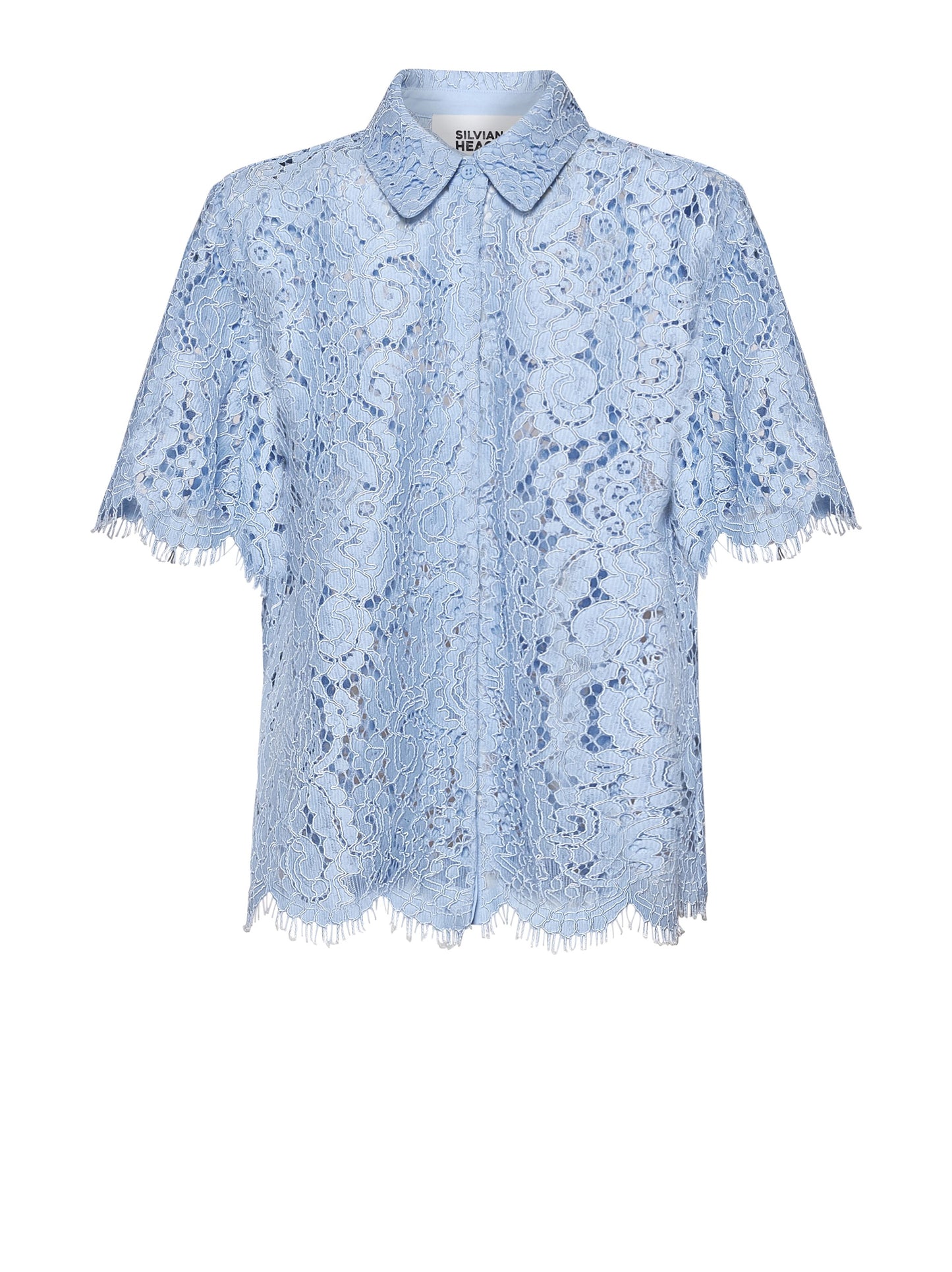 Camisa manga corta encaje.