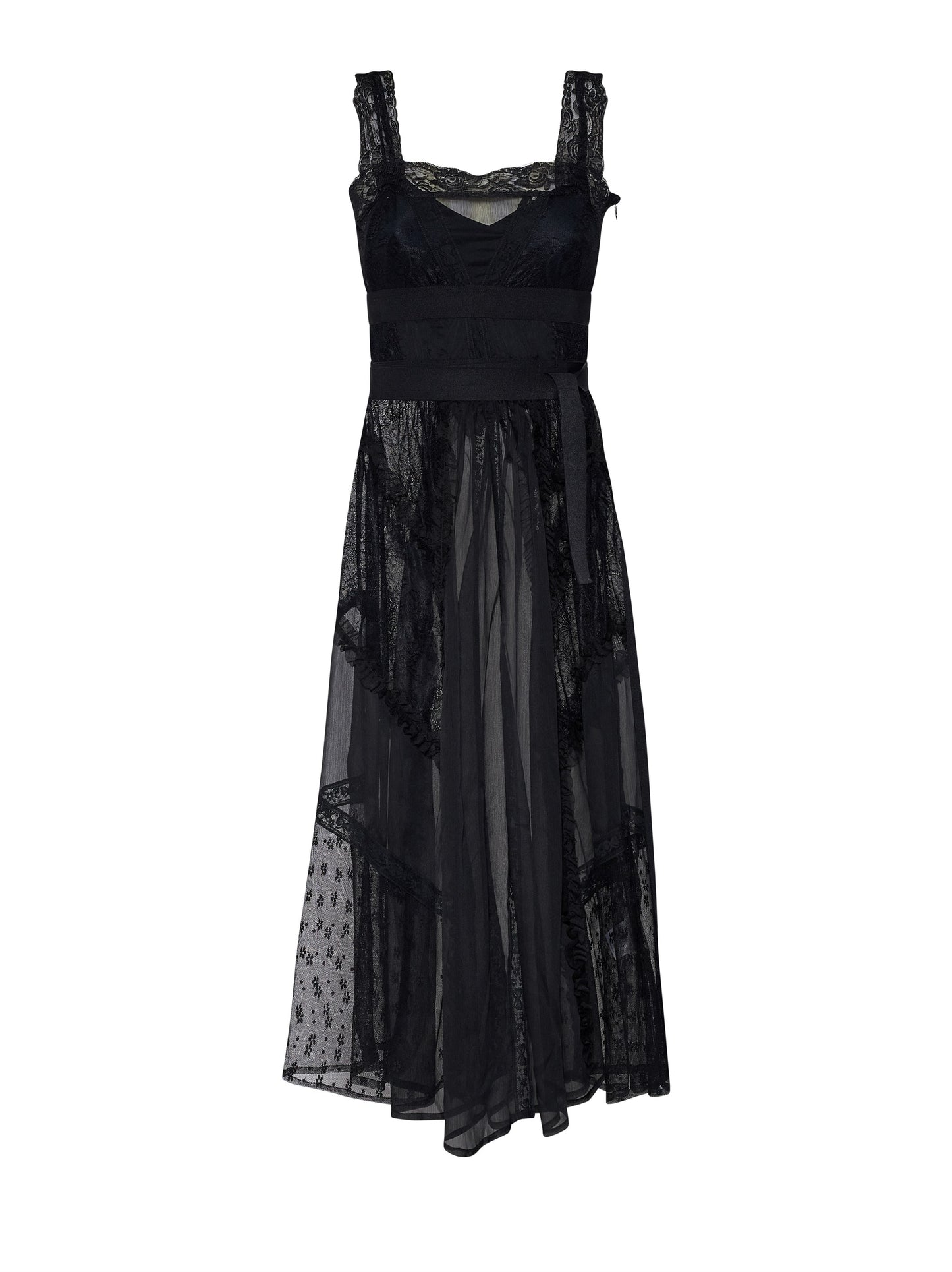 Vestido sin mangas negro.