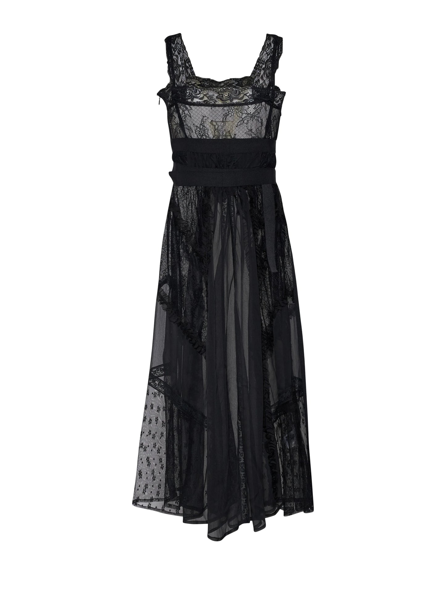 Vestido sin mangas negro.