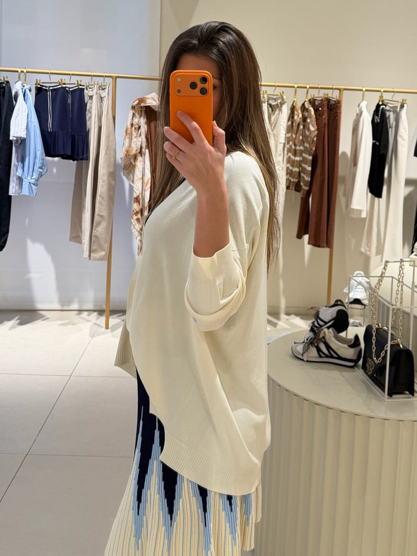 Cárdigan beige manga larga