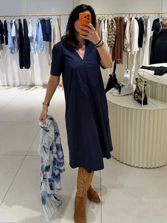 Vestido azul manga corta