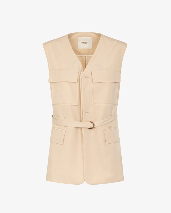 Chaleco beige.