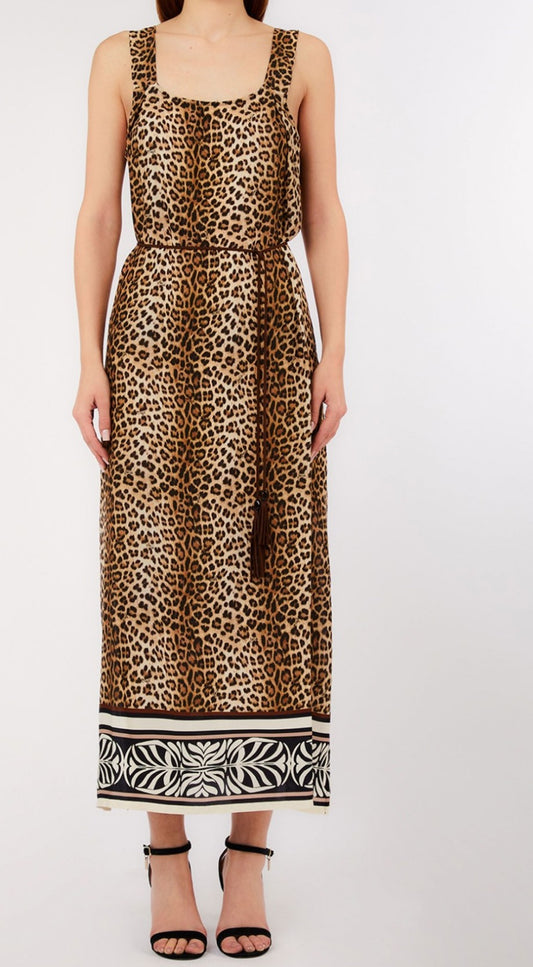 Vestido largo animal.