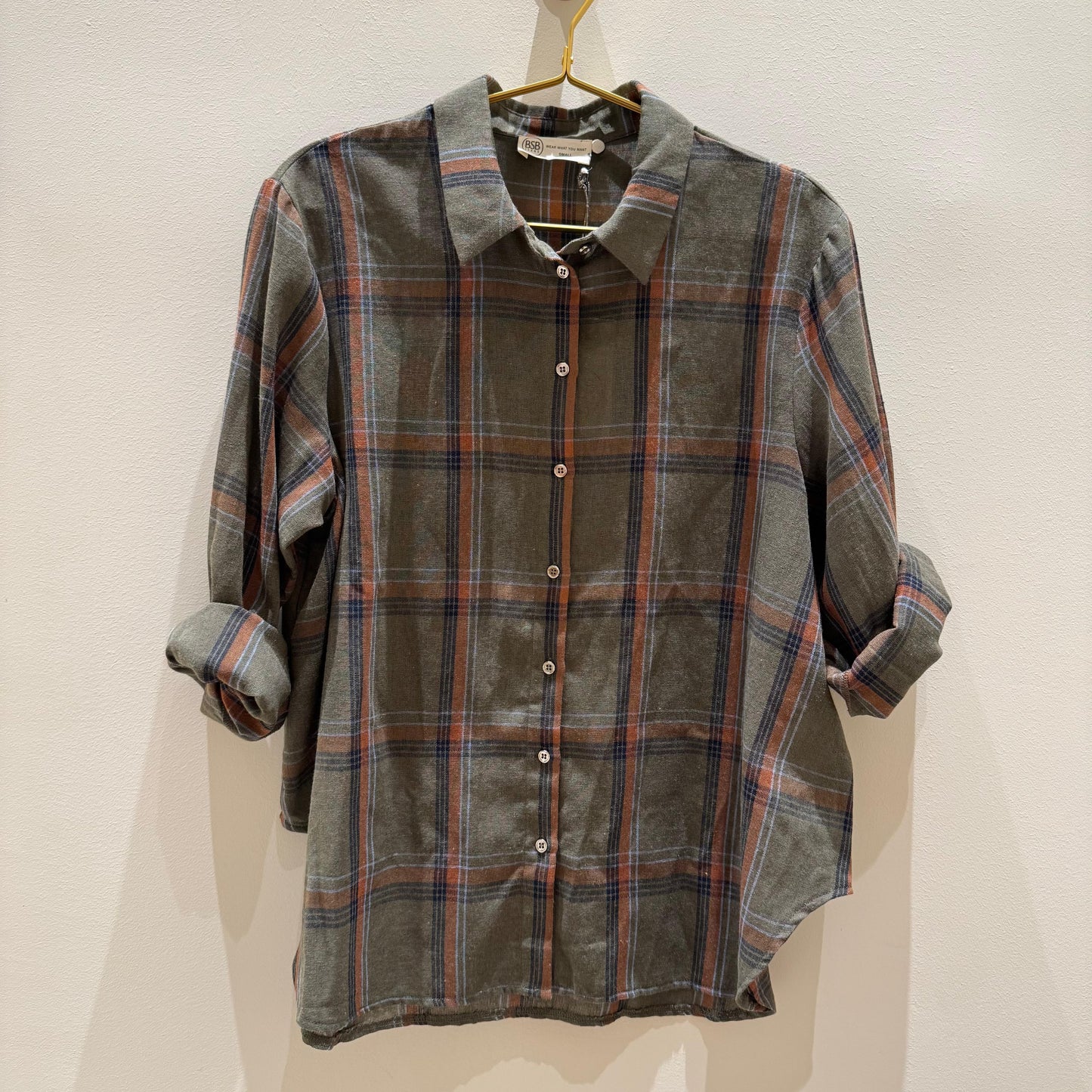 Camisa verde de cuadros