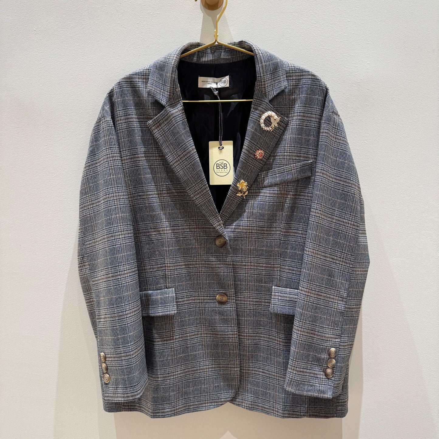 Americana oversize en print glen check